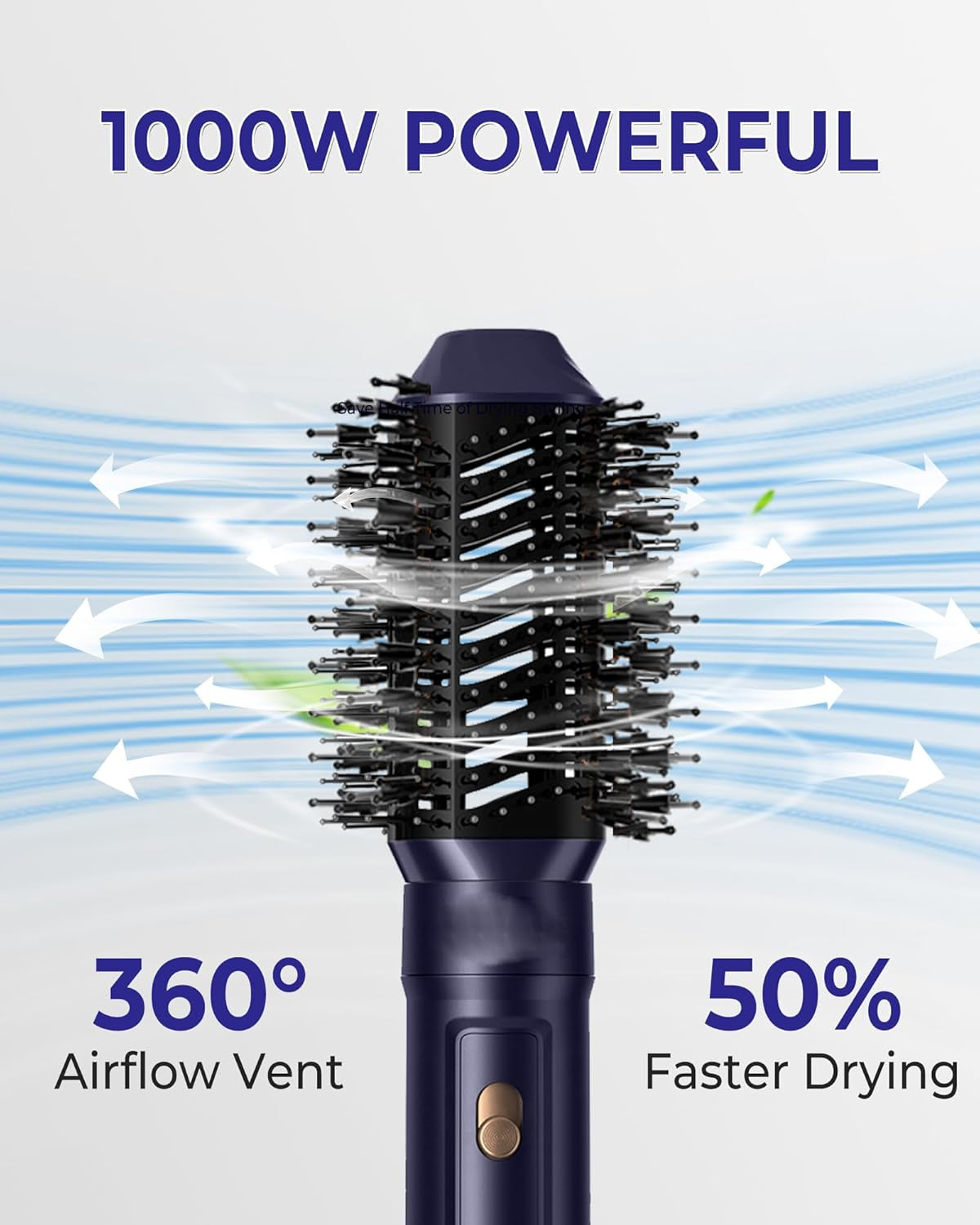 Cepillo Secador De Pelo,1000W Secador 6 En 1 Con Cepillo Alisador Pelo Rizador Pelo Ondas Secador De Pelo Moldeador Pelo Voluminizador,3 Temperaturas