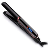 LED display straight hair curling double with curling iron con pantalla LED encendida