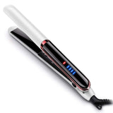 LED display straight hair curling double with curling iron - vista frontal